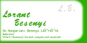 lorant besenyi business card